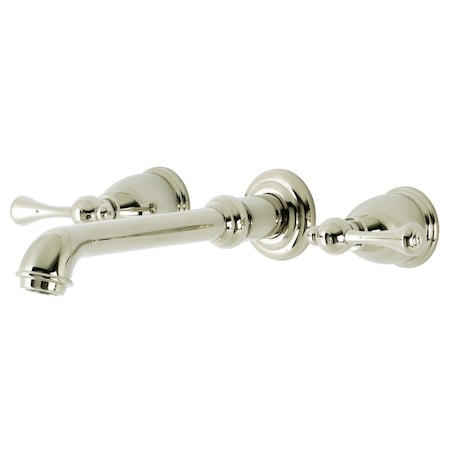 Kingston Brass KS7026BL Two-Handle Wall Mount Tub Faucet, Polished Nickel KS7026BL